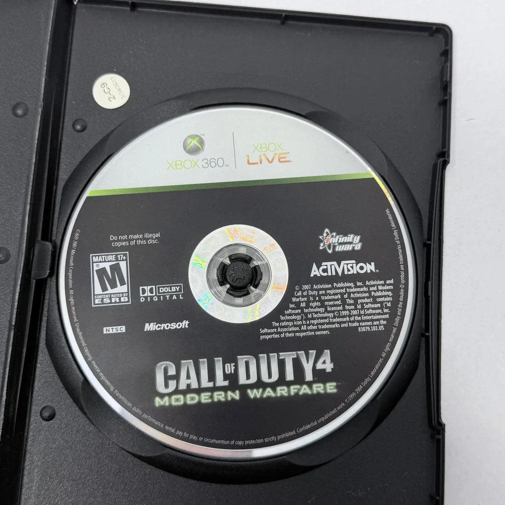 Call of Duty 4 Modern Warfare Xbox 360 Activision Infinity Ward FPS Video Game